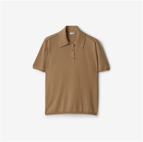 Wool Polo Shirt in Flax 